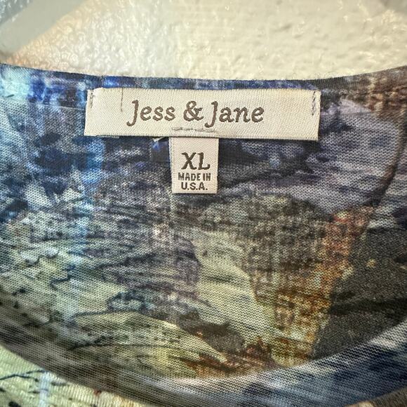 Jess & Jane Colorful Top Size XL Boho Art to Wear Funky - Picture 4 of 7